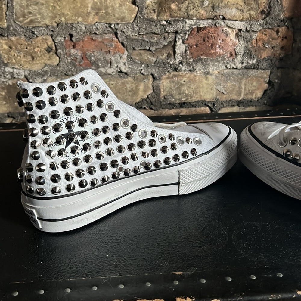 Nwot Custom-Made Studded Platform Converse. - image 4